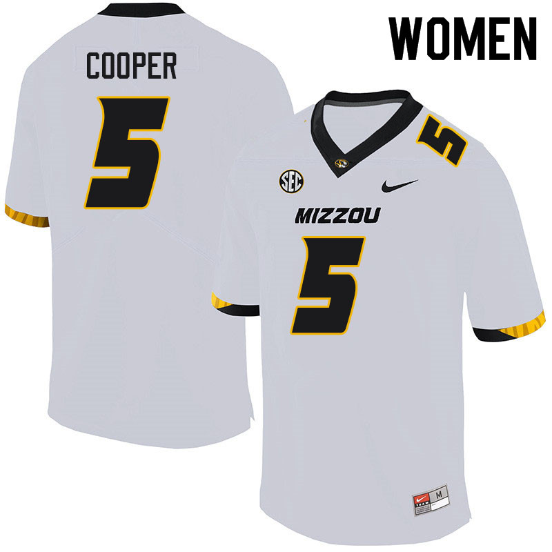 Women #5 Mookie Cooper Missouri Tigers College Football Jerseys Sale-White